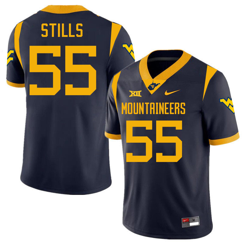 Dante Stills WVU Jersey,West Virginia Mountaineers #55 Dante Stills Jersey Youth College-Navy